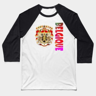 Belgique (Belgium) Coat of Arms Design Baseball T-Shirt